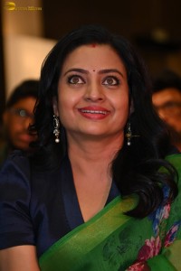 telugu actress Indraja gorgeous in a green saree