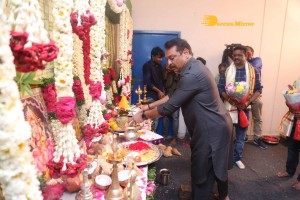 Actors Kabir Duhan Singh and Garima Kaushal attend the launch of their movie Indrani