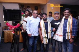 Actors Kabir Duhan Singh and Garima Kaushal attend the launch of their movie Indrani