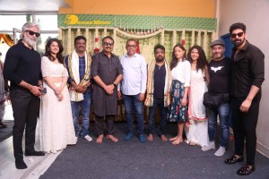 Actors Kabir Duhan Singh and Garima Kaushal attend the launch of their movie Indrani