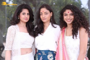 Actors Kabir Duhan Singh and Garima Kaushal attend the launch of their movie Indrani