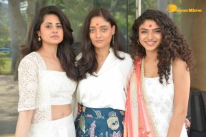 Actors Kabir Duhan Singh and Garima Kaushal attend the launch of their movie Indrani