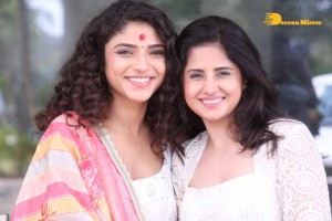 Actors Kabir Duhan Singh and Garima Kaushal attend the launch of their movie Indrani