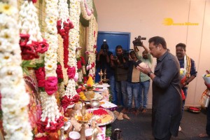 Actors Kabir Duhan Singh and Garima Kaushal attend the launch of their movie Indrani