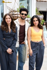 Rohit Saraf, Pashmina Roshan, Jibraan Khan, and Naila Grrewal promote their film Ishq Vishk Rebound in Juhu