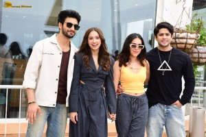 Rohit Saraf, Pashmina Roshan, Jibraan Khan, and Naila Grrewal promote their film Ishq Vishk Rebound in Juhu
