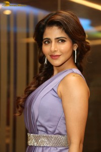 indian actress iswarya menon glamorous look in a shoulderless blue dress