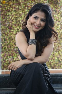 actress Iswarya Menon dressed in all black