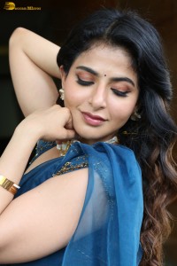 actress Iswarya Menon beautiful in a blue dress