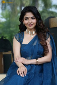 actress Iswarya Menon beautiful in a blue dress