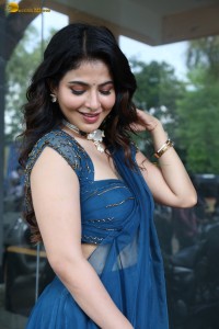 actress Iswarya Menon beautiful in a blue dress