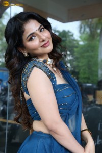 actress Iswarya Menon beautiful in a blue dress