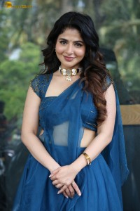 actress Iswarya Menon beautiful in a blue dress