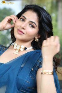 actress Iswarya Menon beautiful in a blue dress