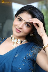 actress Iswarya Menon beautiful in a blue dress