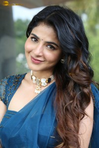 actress Iswarya Menon beautiful in a blue dress
