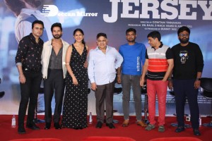 The film JERSEY Trailer Launch attended by Shahid Kapoor, Mrunal Thakur, Allu Aravind and Dil Raju