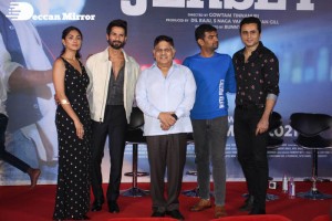 The film JERSEY Trailer Launch attended by Shahid Kapoor, Mrunal Thakur, Allu Aravind and Dil Raju