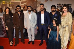 Jaat Screening attended by Sunny Deol, Dharmendra, Regina, Urvashi Rautela, and Randeep Hooda