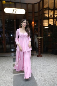actress Janhvi Kapoor in a pink salwar dress