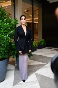 actress Janhvi Kapoor beautiful in a black coat