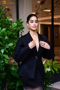 actress Janhvi Kapoor beautiful in a black coat