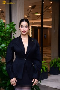 actress Janhvi Kapoor beautiful in a black coat