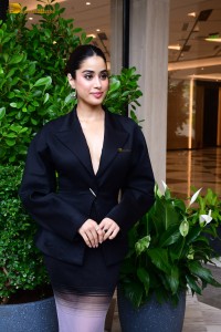 actress Janhvi Kapoor beautiful in a black coat