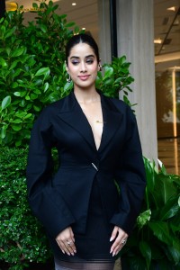 actress Janhvi Kapoor beautiful in a black coat