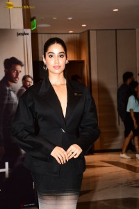 actress Janhvi Kapoor beautiful in a black coat
