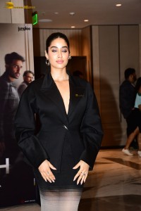 actress Janhvi Kapoor beautiful in a black coat