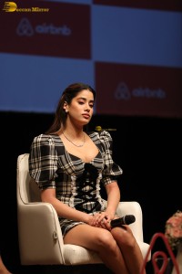 actress Janhvi Kapoor in a short dress