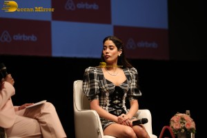 actress Janhvi Kapoor in a short dress