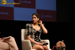 actress Janhvi Kapoor in a short dress