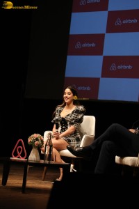 actress Janhvi Kapoor in a short dress