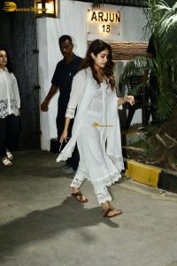 actress janhvi kapoor in a white salwar dress