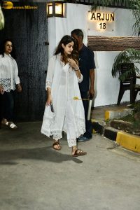 actress janhvi kapoor in a white salwar dress
