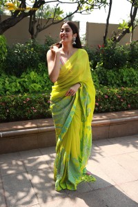 Bollywood Actress Janhvi Kapoor in a green saree
