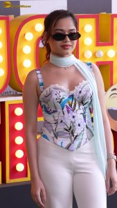 Indian tv and bollywood actress Jannat Zubair stylish in a low neck top