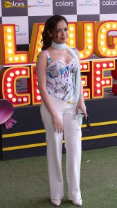 Indian tv and bollywood actress Jannat Zubair stylish in a low neck top