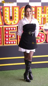actress Jannat Zubair cute in a black and white dress