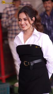 actress Jannat Zubair cute in a black and white dress