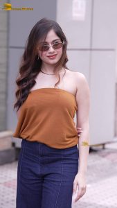 actress Jannat Zubair cute and sexy in a orange top