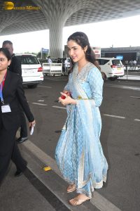 Indian actress Jasmin Bhasin gorgeous in a blue salwar dress