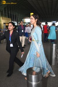 Indian actress Jasmin Bhasin gorgeous in a blue salwar dress