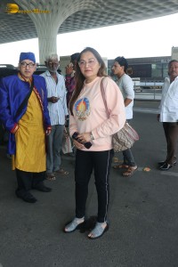 veteran Indian actress jaya prada seen at mumbai airport