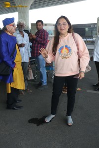 veteran Indian actress jaya prada seen at mumbai airport