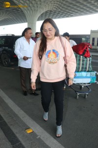 veteran Indian actress jaya prada seen at mumbai airport