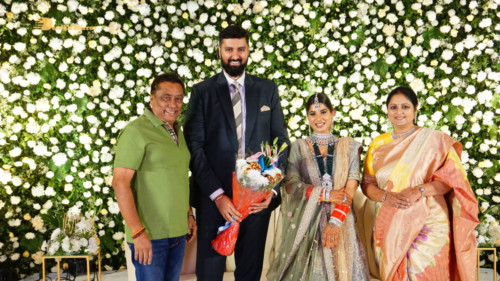 Telugu Actress Jayasudha's son's wedding reception attended by numerous celebrities