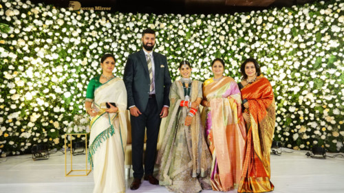 Telugu Actress Jayasudha's son's wedding reception attended by numerous celebrities